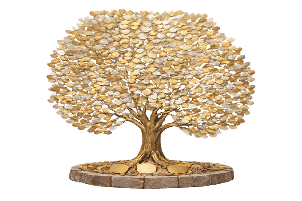 A sculpted golden legacy tree